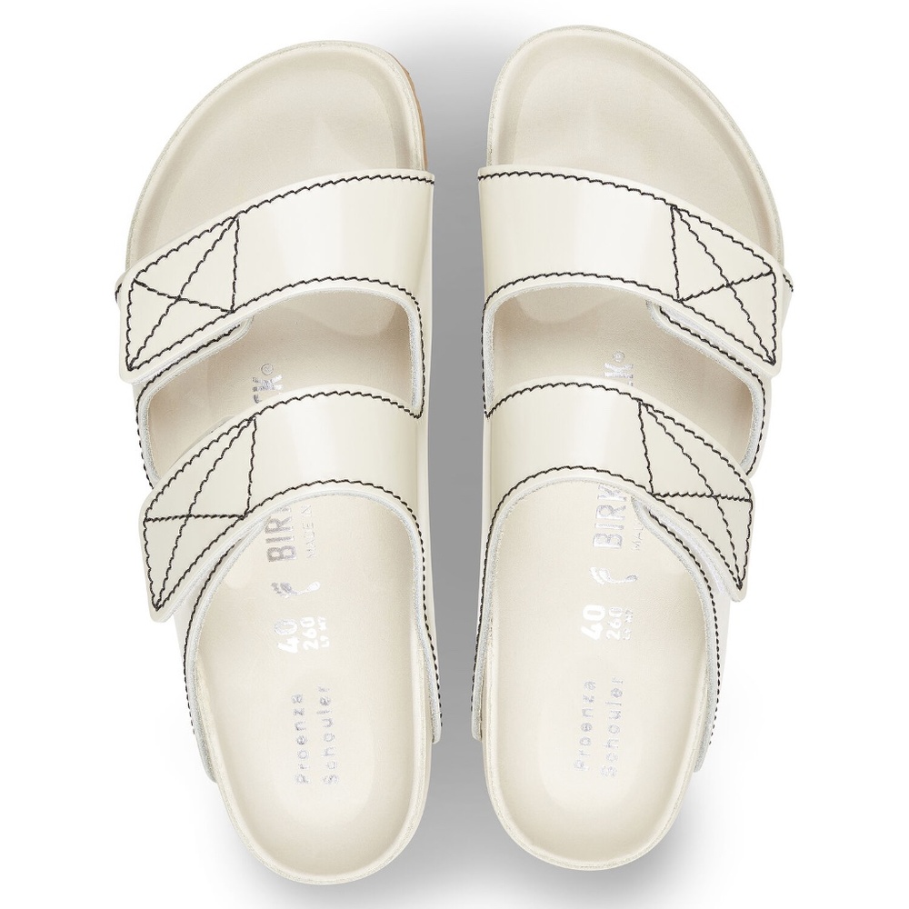 Proenza Schouler Arizona Birkenstocks in Ecru